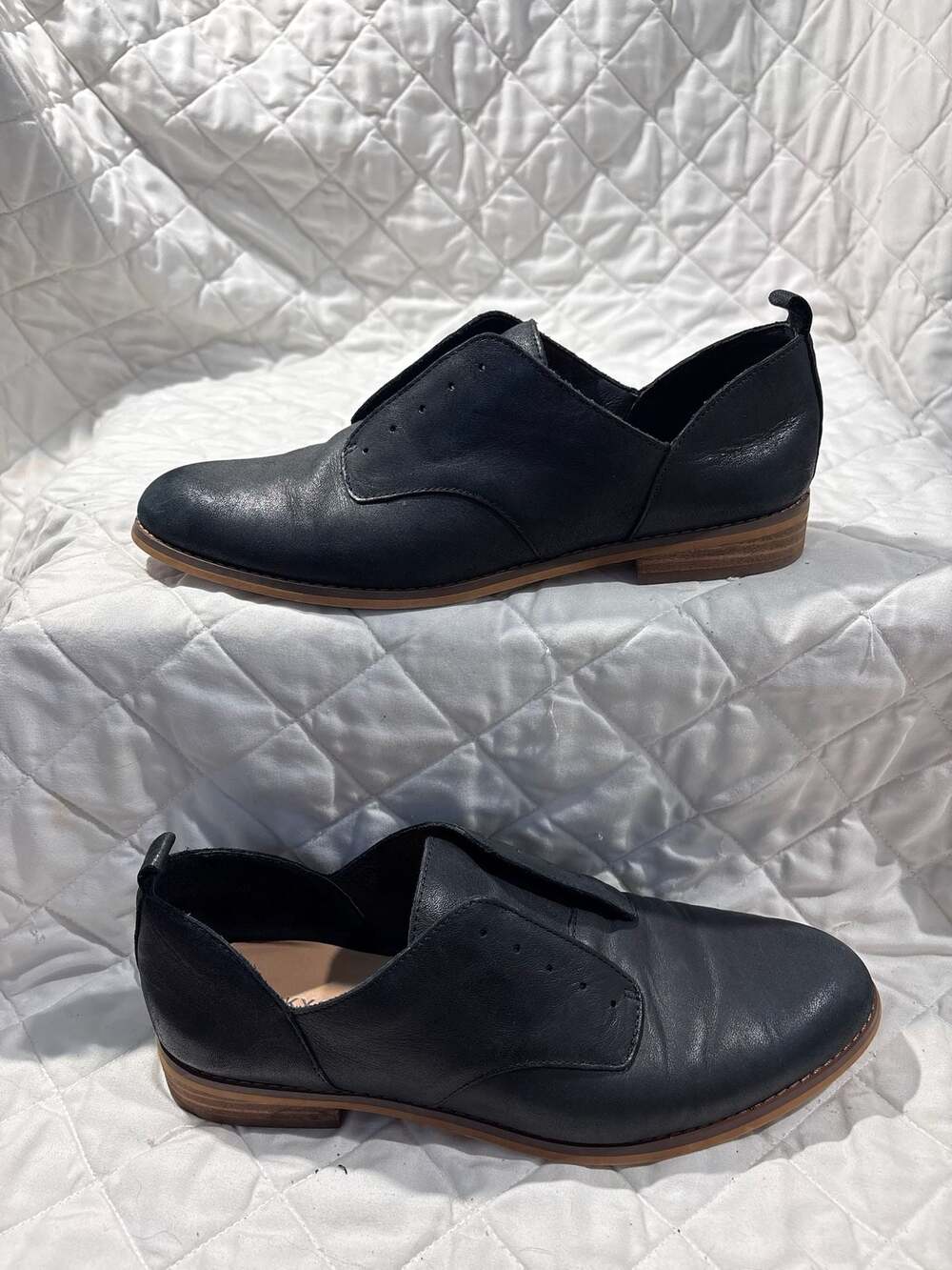 Lucky Brand Women's Erlina Black Leather Slip-On Flat Loafers